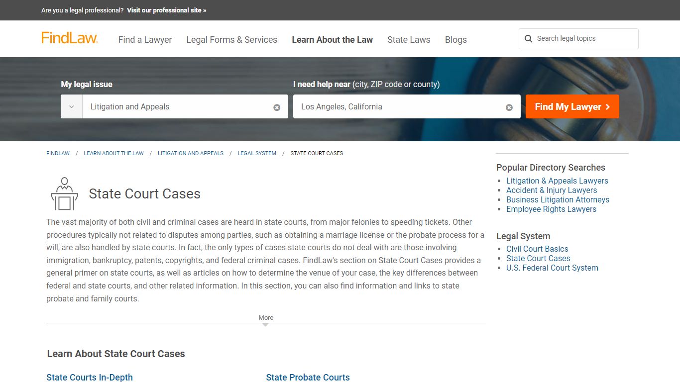 State Court Cases - FindLaw