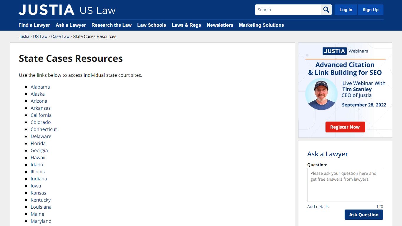 State Cases Resources :: Justia Law